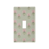 Yayeee Toggle Light Switch Wall Plate 1-Gang 4.5"x2.7" Home Decorative Outlet Cover, Green Wildflowers Pattern