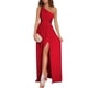 thumbnail image 2 of Vestidos largos de cintura alta sin mangas con un hombro y abertura para adelgazar sólidos de verano para mujer Fridja hjkh4227, 2 of 9