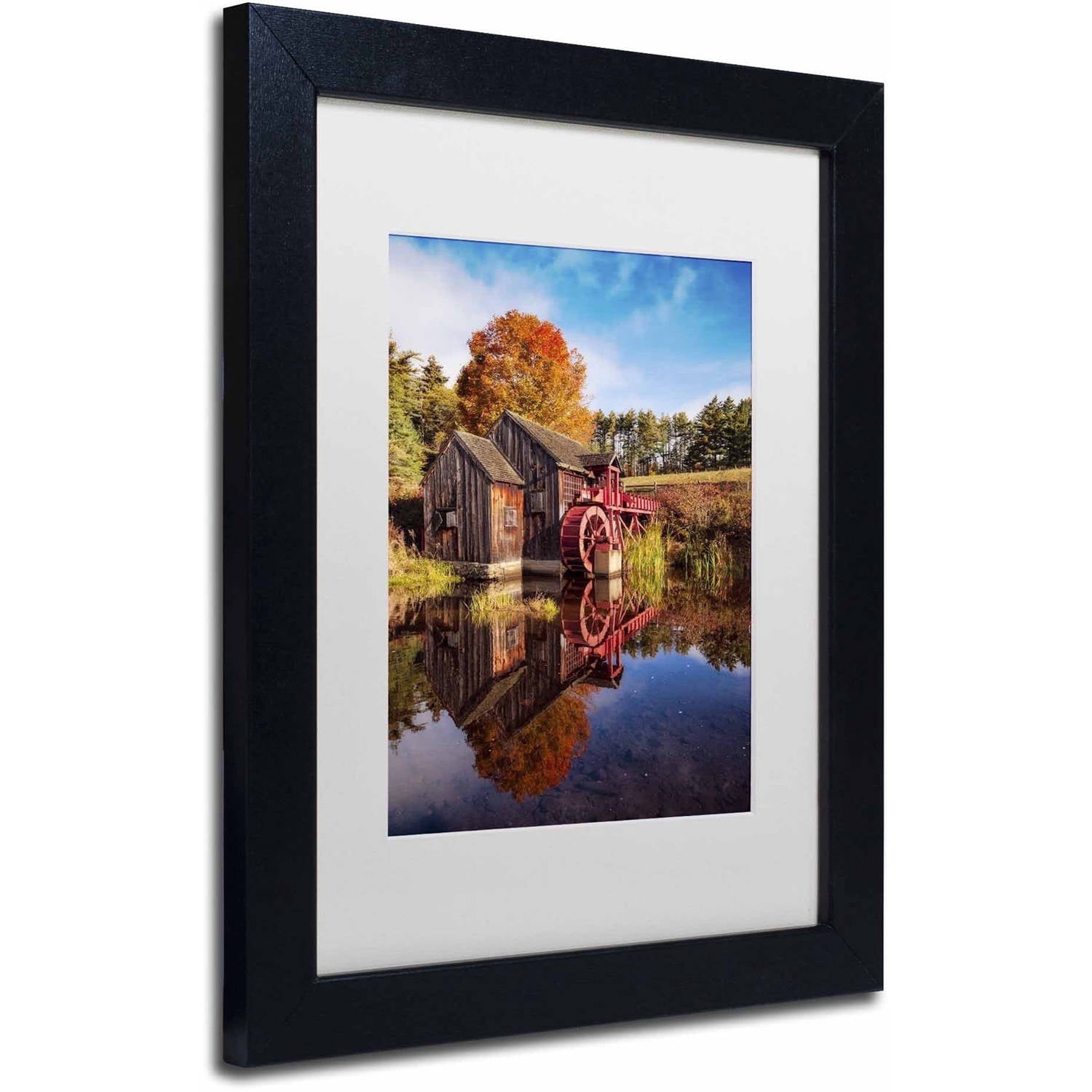Trademark Fine Art 'The Old Grist Mill' Canvas Art by Michael Blanchette Photography, White Matte, Black Frame