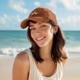 thumbnail image 3 of Dalix Salty Embroidered Cotton Beach Baseball Cap Adjustable Dad Hat Womens in Washed Orange, 3 of 5