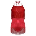 thumbnail image 6 of YiZYiF Womens Shiny Sequins Dance Leotard Backless Tassels Latin Jazz Dance Costume, 6 of 7
