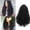 Black, variant on Long Wavy Wig - Synthetic Curly Wig for Women, Adjustable Cap Heat Resistant Fiber Skin Top Natural Look, Black Brown Afro Volume, Cosplay Party Use Daily Wear Makeup Organizers