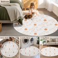 thumbnail image 5 of Round Rugs 3.3Ft, Easter Eggs Round Area Rug Washable Indoor Throw Carpet, Cute Bunny Rabbits Cartoon Orange Soft Non Slip Circle Rug for Laundry Room Patio Home Decor Aesthetic, 5 of 8