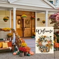 thumbnail image 2 of diyeu Fall Garden Flag 12x18 Inch Double Sided Outside, Autumn Floral Pumpkins Welcome Yard Outdoor Flag, 2 of 6