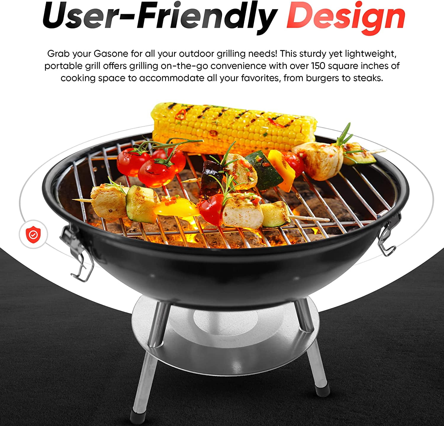 GasOne 14 Inch Portable Charcoal Grills - Portable Grill - for BBQ