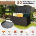 thumbnail image 5 of Costway Outdoor 50 Gallon Wicker Deck Box with Wheels & Liner, 5 of 10