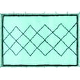 thumbnail image 1 of Ahgly Company Indoor Rectangle Solid Turquoise Blue Modern Area Rugs, 2' x 5', 1 of 4