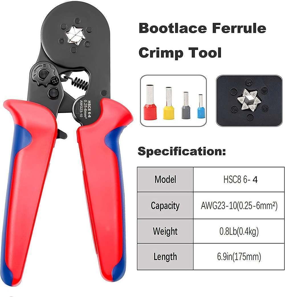 Ferrule Crimping Tool Kit Self-adjustable Ratchet Tool & 2120pcs Wire Terminals