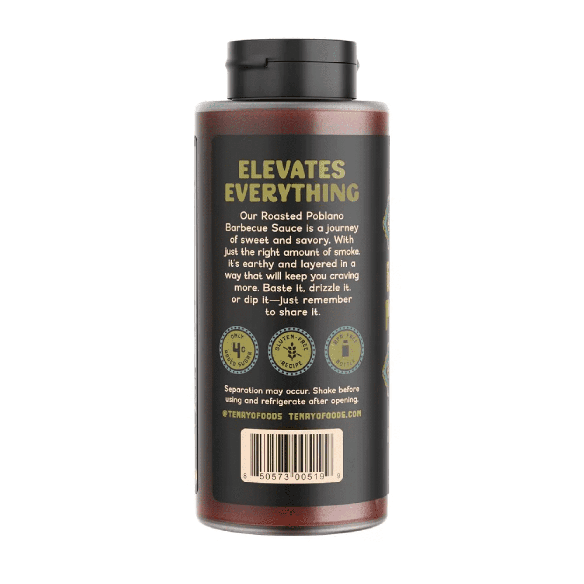 Tenayo Roasted Poblano Mexican-Style Barbecue Sauce, 14.5 oz