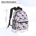 thumbnail image 4 of Haiem Dachshund Dog Lightweight Backpack for School, Classic Basic Water Resistant Casual Daypack for Travel with Bottle Side Pockets, 4 of 8