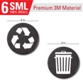 thumbnail image 2 of Recycle and Trash Logo Stickers (6 Pack)- Textures Design - for Metal or Plastic Garbage cans, containers and Bins - Indoor & Outdoor - Home or Office - Premium (Leather Dark Grey, Small), 2 of 7