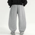 thumbnail image 5 of BOOMNY Toddler Boys Baggy Sweatpants Wide Leg Jogger Pants for Boys Casual Solid Color Elastic Waist Drawstring Cozy Athletic Trousers for Children, 5 of 9