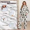thumbnail image 7 of SCRAWLGOD Paws Print Black Beige Lounge Sets for Women Sweatsuit Turtleneck 2 Piece Outfits Sweatshirt Wide Leg Sweatpants Fashionable Tracksuit Matching Set, M, 7 of 7