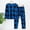 Blue, variant on Boys Chessboard Plaid Long Sleeve Shirt & Pant Set Pure Cotton Pamajas Set (Red 150/9T)