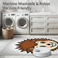 thumbnail image 5 of ODIKA 5'x7' Machine Washable Non-Slip Area Rug, Adorable Hedgehog Latch Project For Family Needlework Fun High Traffic Rug, Brown, 727594, 5 of 5