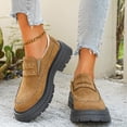 thumbnail image 7 of Domzle Loafers for Womens Dress Shoes Slip on Loafers Platform Business Casual Non-Slip for Daily Office Work Dressy Heeled Chunky Sole Brown, 7 of 7