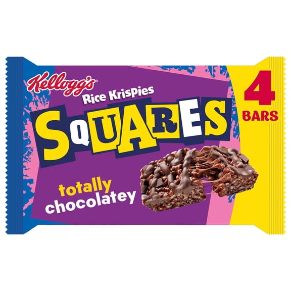 Kellogg's Rice Krispies Squares Chocolate Snack Bars 4x36g, Imported from Britain