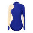 thumbnail image 3 of Kaerm Women's Glitter Rhinestone Long sleeve Gymnastics Dance Leotard Figure Ice Skating Bodysuit Royal Blue L, 3 of 7