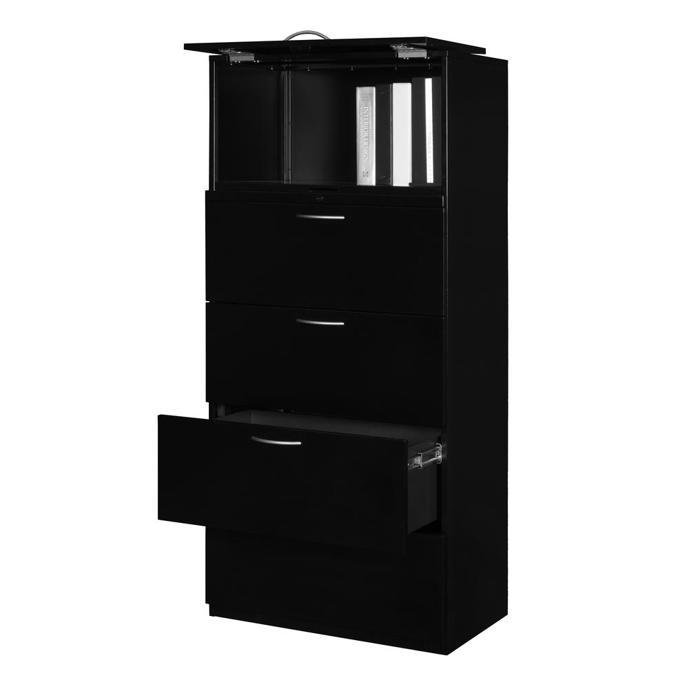 Fusion 5-Drawer 30" Lateral File- Black - image 2 of 3