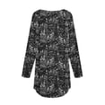 thumbnail image 6 of Jewelreauty Womens Round Neck Long Sleeve Shirts Casual Print Pullover Loose Tops Plus Size Tunic T-Shirts (M, Black-B), 6 of 6