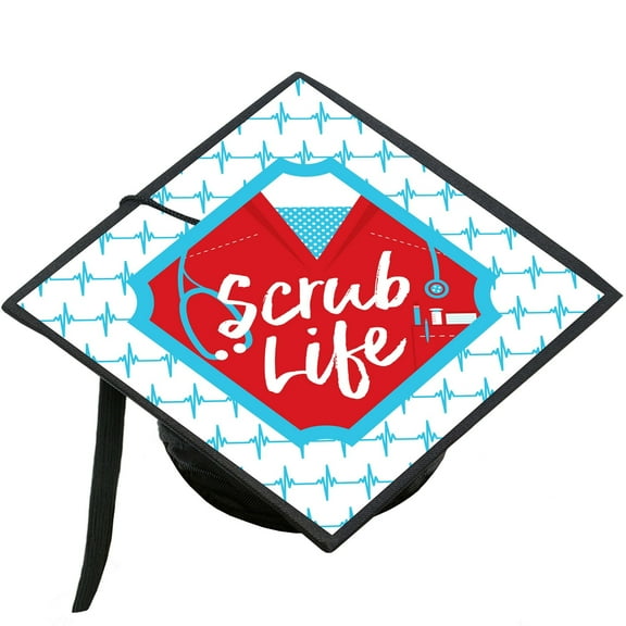 Big Dot of Happiness Nurse Graduation - Medical Nursing Graduation Cap Decorations Kit - Grad Cap Cover