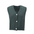 thumbnail image 5 of Jxximdong Casual Vests for Women, Lady Sleeveless Knit Cardigan Casual Cropped Button Down Open Front Sweater Vest with Pockets, Women's Coats Gray, 5 of 5