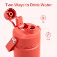 thumbnail image 3 of Botella De Agua Aislada Para Niños Con Pajita, Botella De Agua De Acero Inoxidable De 12 Oz Con Doble Boquilla, A Prueba De Fugas, Sin Bpa, Doble Pared, Mantiene El Frío Durante 24 Horas Para Deportes, 3 of 5