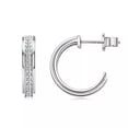 thumbnail image 3 of K-KED Half Earrings for Women Fashion Moissanite Open Hoop Earrings Sterling Silver, 3 of 8