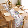 thumbnail image 3 of Table Runner 120 Inches Long for Kitchen Dining, Watercolor Flowers Dresser Scarf Farmhouse, Dining Table Decorations for Wedding/Parties, Spring Hummingbird Butterflly Floral 13 x 120 In, 3 of 8