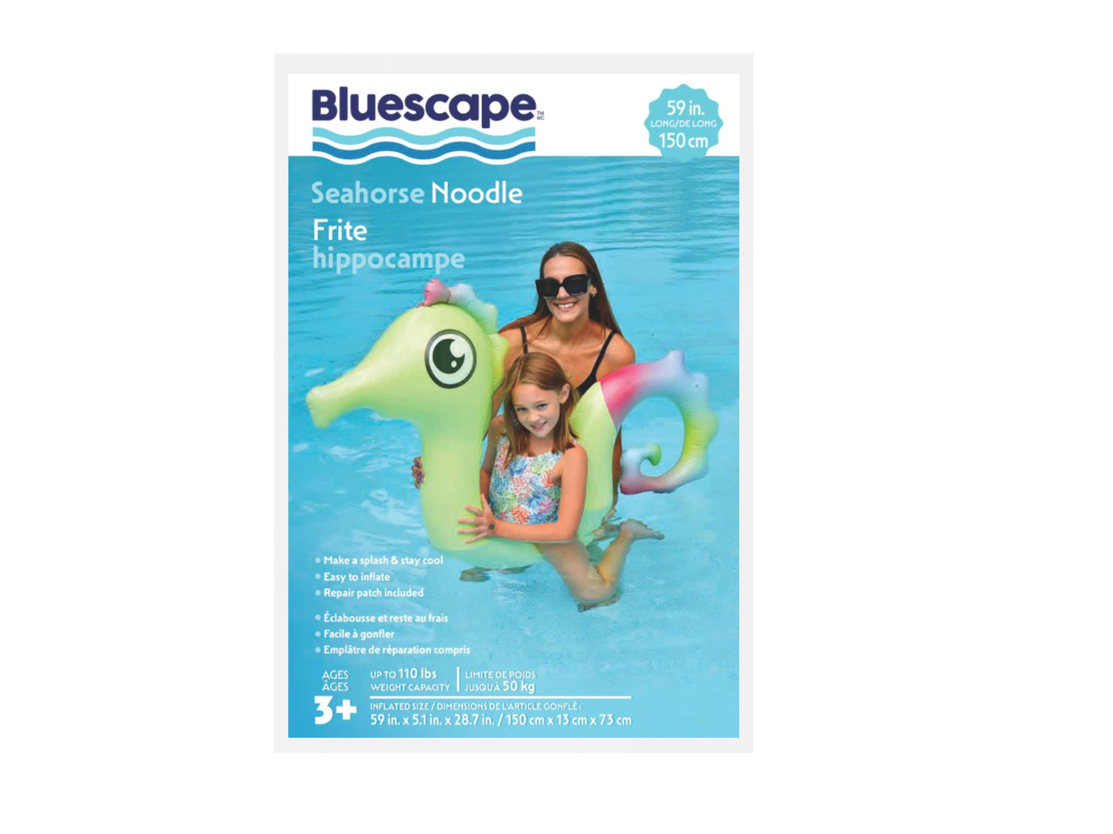 Bluescape Nouille de Piscine Gonflable en forme Hippocampe, pour les enfants de 3 Ans et plus