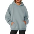 thumbnail image 1 of XINQIHANG Womens Oversized Sweatshirts Fleece Hoodies Long Sleeve Shirts Pullover Fall Clothes with Pocket, 1 of 6