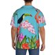thumbnail image 3 of Fotbe Tropical Jungle Flamingo Camisa Estampada de Manga Corta para Hombre, Casual de Verano, Estilo Playero, Sin Arrugas-3X-Large, 3 of 5