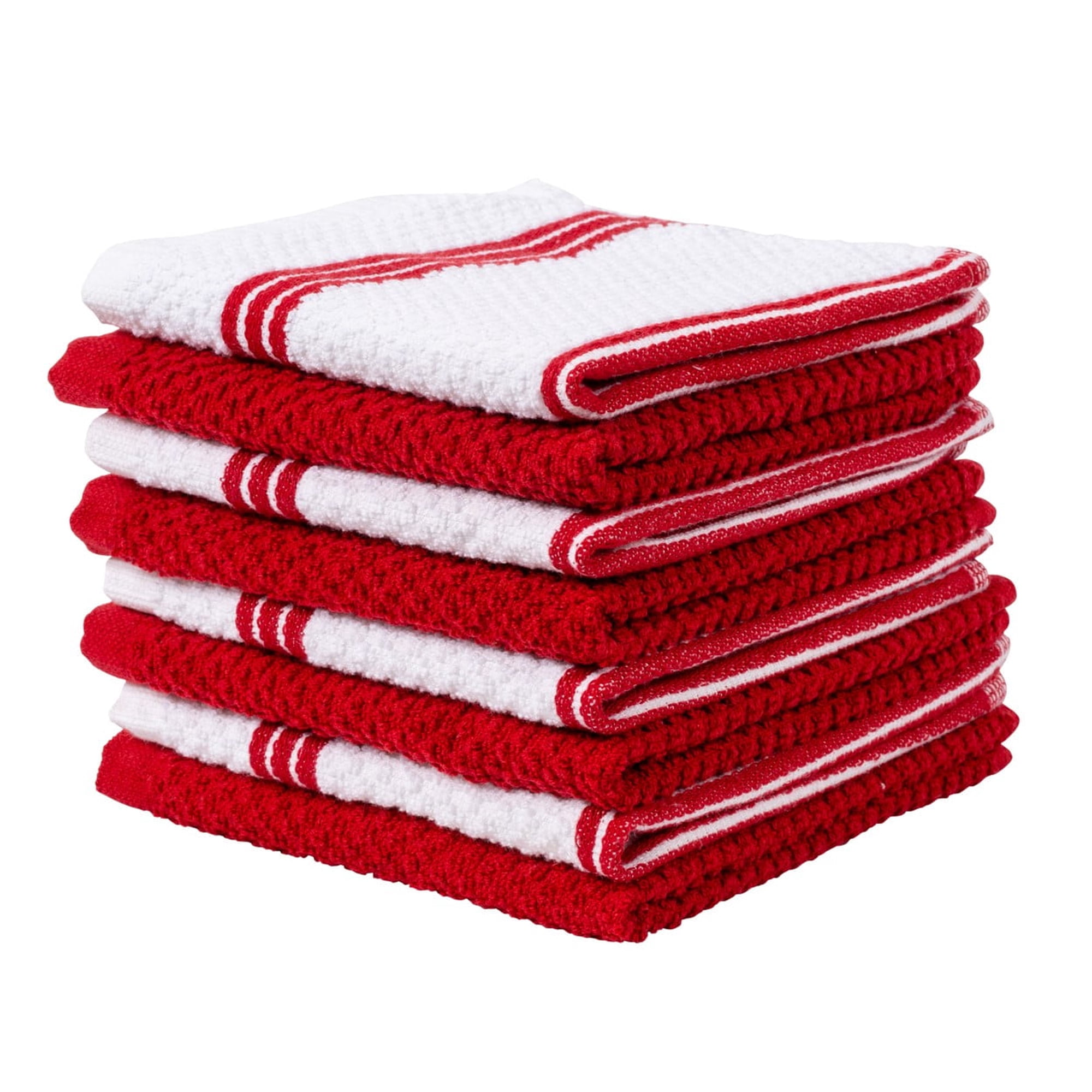 Living Fashions 8 Pack Cotton Terry Kitchen Dishcloth - 12" x 12"