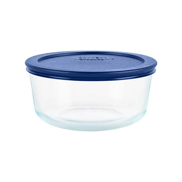 Pyrex 2 Cup Simply Storage, Glass Container, Blue, 6 Piece