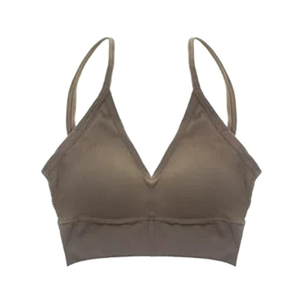 de s Camisetas Sin Mangas Del de Comodidad de Sin Costuras de Nylon Muchach café Macarena Chaleco de algodón bralette para mujeres