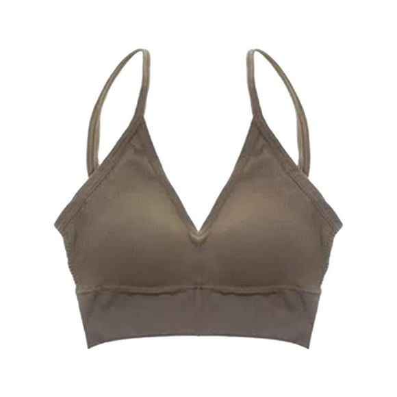 acolchado con cuello en V, cómodo sin costuras, , camiseta sin mangas, para mujer café Zulema Chaleco de algodón bralette para mujeres