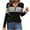 #0260-Black, variant on Uoodti Women Long Sleeve Zip Striped Pullover Stretchy Color Block Sweater V Neck Ribbed Knit Gift Fall Winter Lightweight Thin S weatshirt