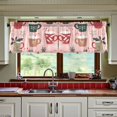 thumbnail image 3 of Yayeee Kitchen Curtains Tier Set of 2 Light Filtering 57"x36" Over Sink Window Panels, Brown Christmas Cups, 3 of 7