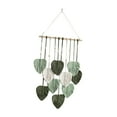 thumbnail image 1 of Tapiz tejido para colgar en la pared de macramé, arte de pared bohemio, decoración del hogar, adorno de cuerda artesanal, borlas de hojas, decoración Verde SM SunniMix Macramé Tela decorativa, 1 of 8