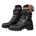 thumbnail image 1 of Mepaouo Bottes de Combat Chelsea pour Femmes Plateforme Chunky Lacets Bottines Moto Punk, 1 of 8