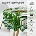 thumbnail image 3 of Tropical Palm Leaf Tablecloth Round 60 Inch Watercolor Palm Frond Tablecloth Waterproof Green Banana Leaf Table Cloth Kitchen Table Cloth Cover for Party Holiday Dinning Tabletop Home Decor, 3 of 6