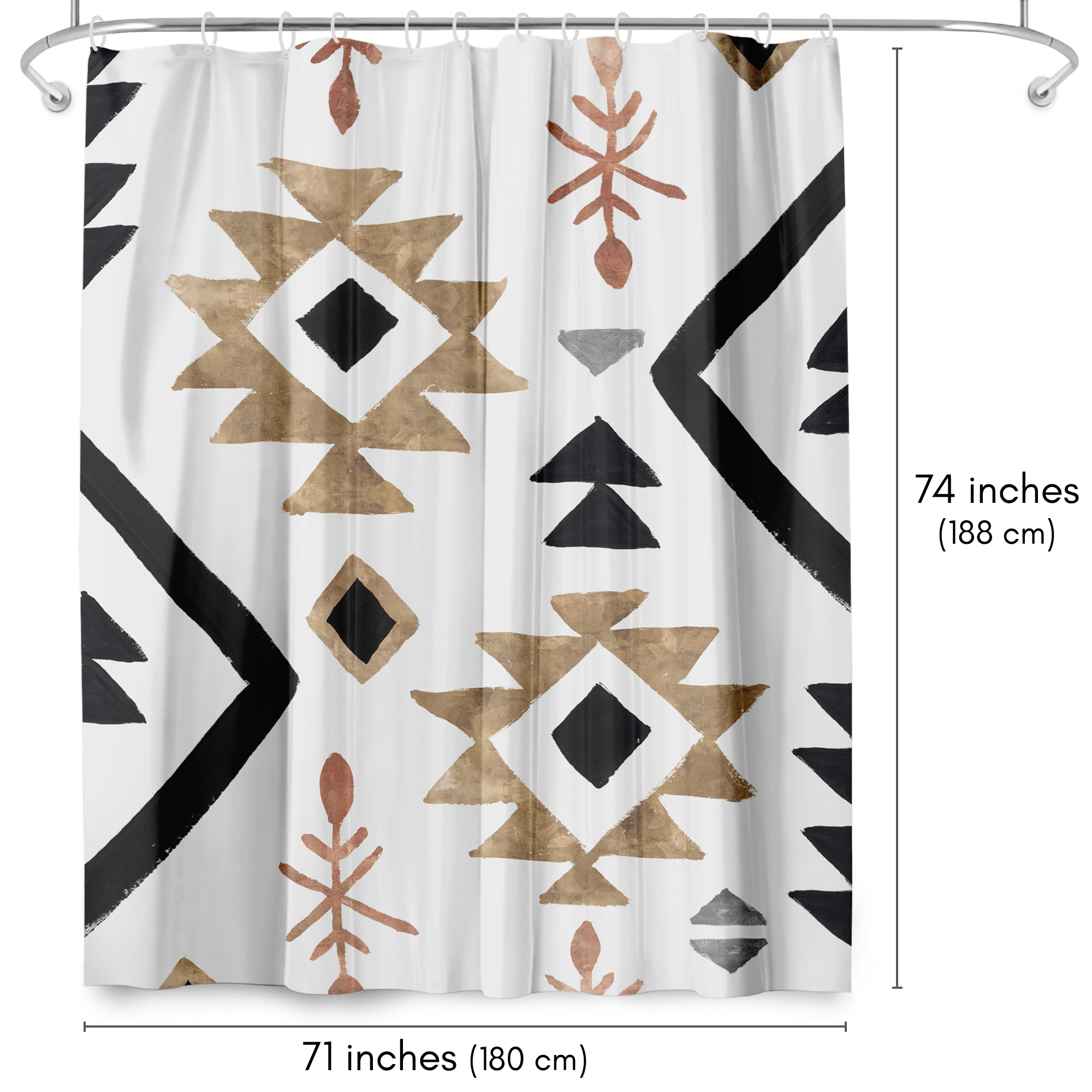 Americanflat 71" x 74" Shower Curtain, Rhythemics I by PI Creative Art