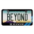 thumbnail image 2 of Honda Civic Blue Carbon Fiber Texture Stripe Black Metal License Plate Frame, 2 of 8