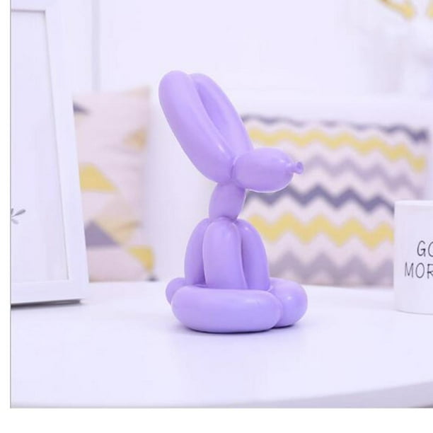 Figurita Globo, Escultura Globo De Resina Fresca Y inconfundible Mini Estatuilla Animal Regalos De Novedad Para Niños Púrpura-l BLESIY Escultura de conejo de globo