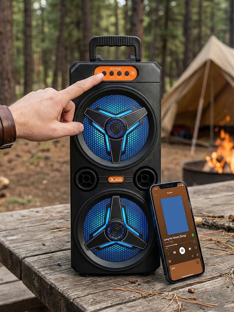 golytefs Bt Speaker with Wireless Microphone Karaoke Machine for Party Home Camping