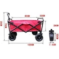 thumbnail image 3 of Folding Wagon Cart, 350lbs Large Capacity Extender Heavy Duty Portable Wagon Cart with Opened Tailgate,Utility Cart with All-Terrain Wheels for Grocery,Garden, Beach,Shopping, Camping, Outdoor, 3 of 5