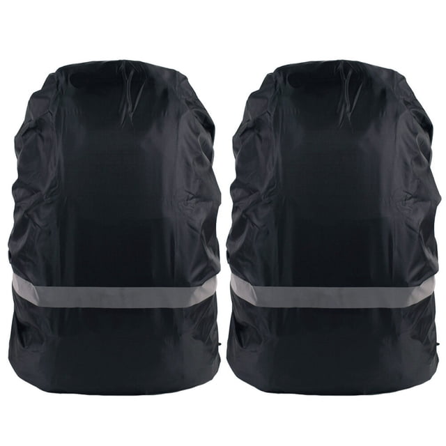 Raindrops 2Pcs Water Repellent Backpack Rain Cover with Reflective Strip for Nighttime Use