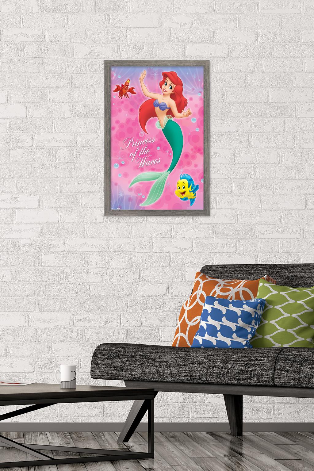 Disney The Little Mermaid - Group Wall Poster, 14.725" x 22.375", Framed
