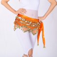 thumbnail image 4 of Fsqjgq Women's Sweet Bellydance Scarf with Gold Sequin Skirts Wrap Noisy Sparkly Tassel Mini Skirts Carnival Festival Belly Dance Skirts Clearance, 4 of 5