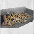 thumbnail image 6 of Music Soft Flannel Fleece Blanket, Pattern with Musical Instruments in Flat Design Style Cassette Radio Vinyl Nostalgic, Cozy Plush for Indoor and Outdoor Use, 50" x 70", Multicolor, by Ambesonne, 6 of 6